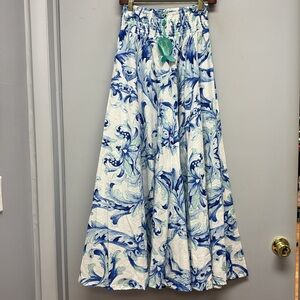 NEW Antica Sartoria Watercolor Paisley Wide Leg Palazzo Pants O/S